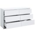 BM-MART White Wooden 6 Drawer Chest. 