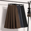 2026 Plus Size Skirts Solid Versatile Medium Length Pleated Skirt A-Line Maxi Gown Spring Autumn New Half-length Umbrella Skirt. 