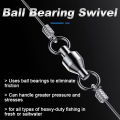 9KM 10pack Ball Bearing Swivel Heavy Duty Trolling Swivel Stainless Steel Fishing Connector for Slow Pitch Jigging.