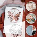 YOMDID 1pc Butterfly Flower DIY Graffiti Template Reusable Butterfly Pattern Painting Hollow Decoration Stencil Craft Supplies.
