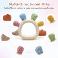 2025 new cartoon Silicone Teether,Food Grade Teething Ring Sensory Toys for Toddlers,Silicone dinasour shape Soothing Toys.