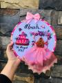 8 inches Handmade Embroidery ,Customize Your Own Embroidered Frame for Birthday or wedding (Name & Date) (Unique Gift Item),,Needle works craft, Wall Decorative item. 