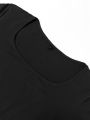Women's Solid Long Sleeve Bodycon Dress, Chic Basic Minimalist Causual Fashion Scoop Neck Long Dress, Womenswear. 