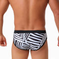 UXH Men's Swim Briefs beach pants Surfing bathing  Surfboard Black strips Swimwear Pad Removed Push-up Swimming swimsuits. 