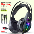 100% Original Branded Gaming Headset RGB with Noise Reducing Microphone ~ Over the Ear Gaming Headphones with Stereo Sound for Pubg Mobile PC Laptop Computer PlayStation4 Xbox PS4 PS5 Nintendo Switch, iOS & Android ~ 3.5mm Wired Headphone Bass ~ By FunBug. 