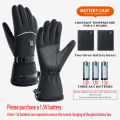 Electric Heated Gloves Motorcycle Winter Moto Heated Gloves Warm Waterproof Rechargeable Heating Thermal Gloves For Snowmobile.