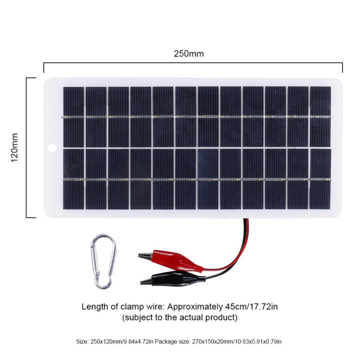 Mini Panel Solar de 5W y 12V, cargador rápido, sistema de células