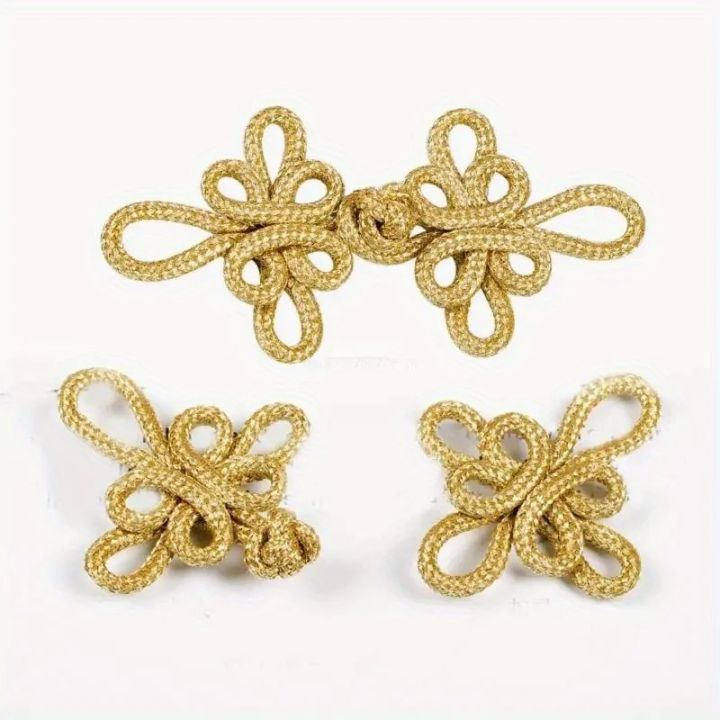 10PCS%20Gold%20Wire%20Chinese%20Cheongsam%20Button%20Dragonfly%20Knot%20Fastener%20Closures%20-%20Image%202