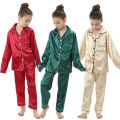 2 4 6 8 10 12 14 Years Children's Loungewear Teenage Satin Sleepwear Spring Autumn Boy Girl Pyjamas Kids Long Sleeved Pajama Set. 