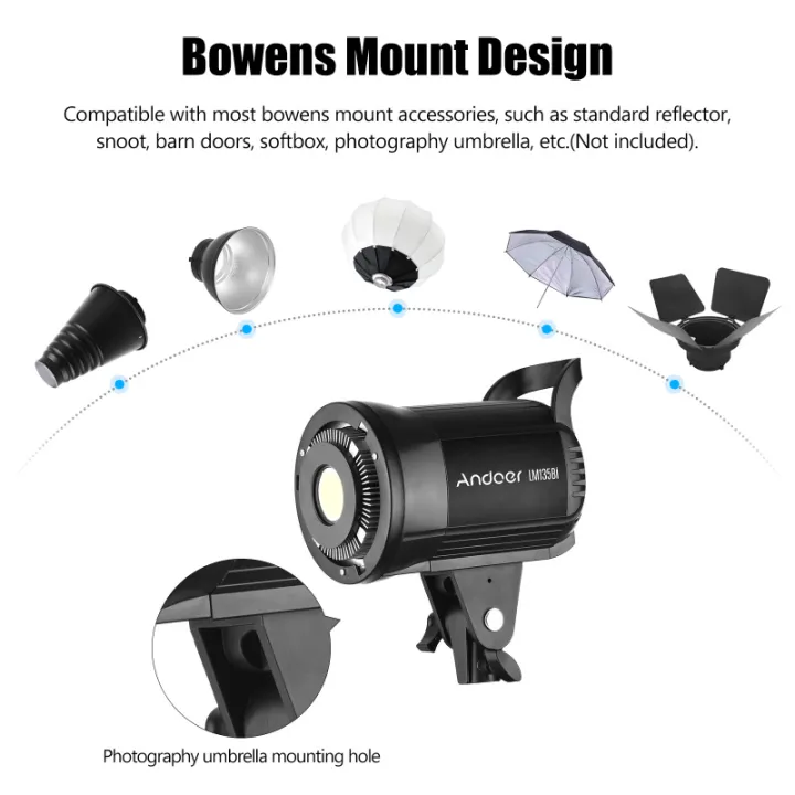 Andoer%20LM135Bi%20Portable%20LED%20Photography%20Fill%20Light%20135W%20Studio%20Video%20Light%203000K-5600K%20Dimmable%20Bowens%20Mount%20Continuous%20Light%20-%20Image%205