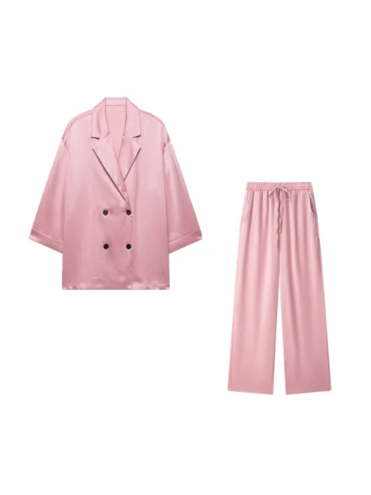 Women's%20Double-Breasted%20Loose%20Blazer%20Coat%20and%20High%20Elastic%20Waist%20Wide%20Leg%20Pants,%20Female%20Two%20Piece%20Sets,%20Fashion%20-%20Image%205