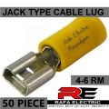 Cable Lug 4-6 Rm Terminal jack type Lugs 12-10mm Insulated Ring Terminal 12-10mm AWG Battery Cable Connector Clip 4-6 Rm 50 Piece Pack.