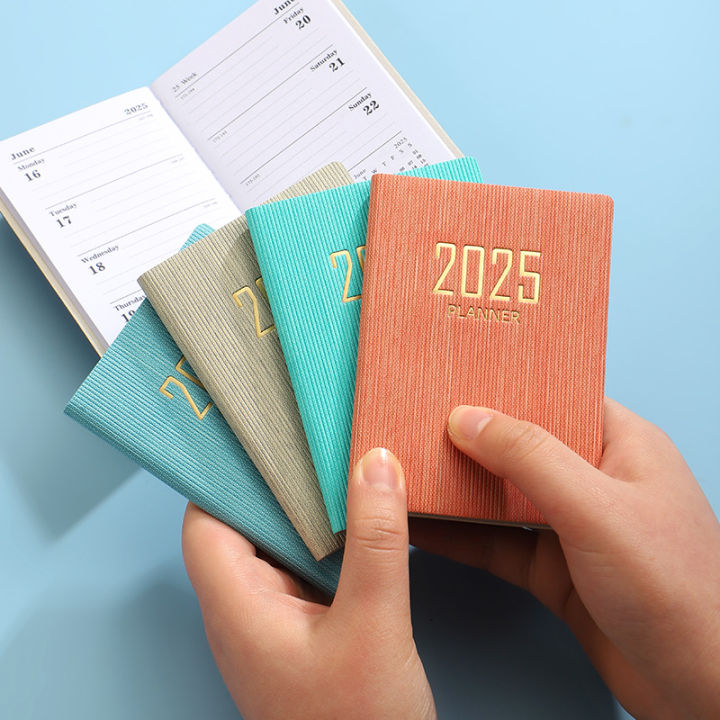 365-Day 2025 Portable A7 Pocket Planner Pu Cover Daily Weekly Schedule ...