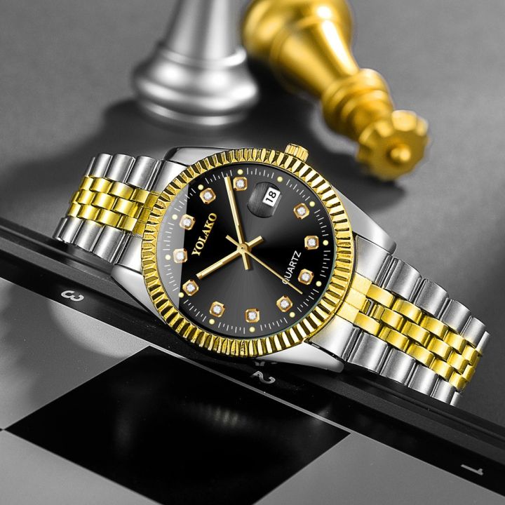Watches%20for%20Women%20Simple%20Casual%20Student%20Fashion%20Quartz%20Diamond-Encrusted%20Steel%20Band%20Calendar%20Gold%20Set%20Men's%20Watch%20Couple%20-%20Image%206