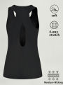 Super Soft Cross Backless Workout Tops for Women Racerback Tank Tops Open Back Running Muscle Tank Yoga Shirts.