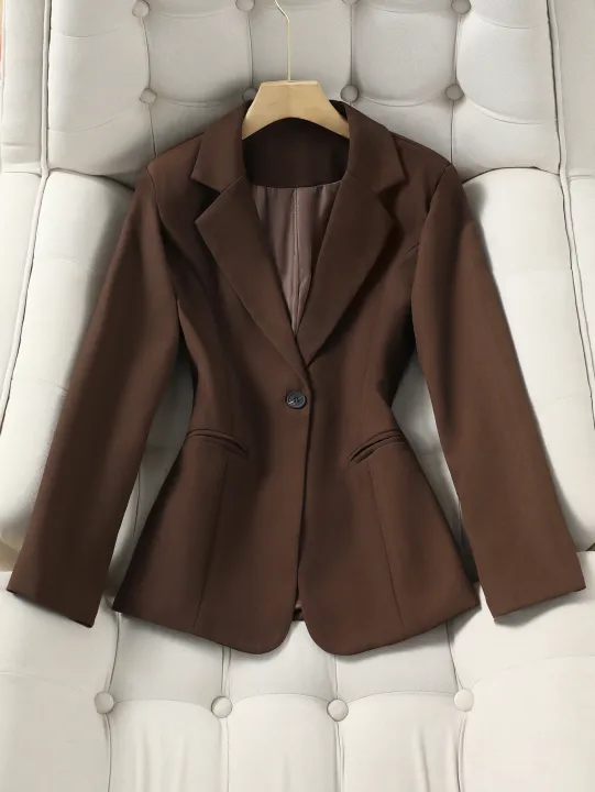 Elegant%20Brown%20Blazer%20for%20Women%20Single%20Button%20Slim%20Fit%20Business%20Commuter%20Suit%20Jacket%20Korean%20Fashion%20OL%20Style%20New%20Spring/Autumn%20-%20Image%206