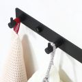 Black Robe Hook for Bathroom Kitchen Home Wall Mounted Creative Door Coat Clothes Towel Key Holder Hanger Storage 4 5 6 7 Hooks.