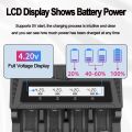 1/2/4 Slots Intelligent LCD Battery Charger for 18650 4.2V Rechargeable Lithium Battery 1.2V Rechargeable NI-MH AA/AAA Battery. 