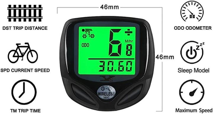 DINOKA%20Bike%20Speedometer%20Waterproof%20Wireless%20Bicycle%20Bike%20Computer%20and%20Cycling%20Odometer%20with%20Multi-Function%20LCD%20Backlight%20-%20Image%203
