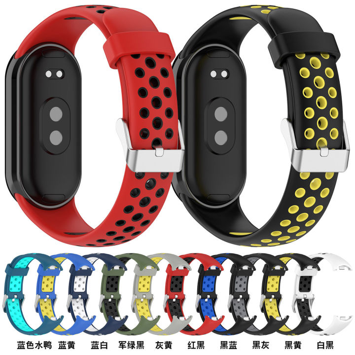 For Xiaomi Band 8 9 Silicone Watch StrapTwoColor Breathable Smart
