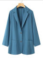 ZANZEA Women Summer Blazer Thin Stylish Long Sleeve Lapel Neck Blazer Vintage Solid Buttons Down Outwear Casual Suits Coats. 