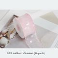 New 10 Yards Silk Ribbon 4cm Wave Edge Pleated s Packaging Material  Wrapping Bouquets Chiffon Ribbon. 