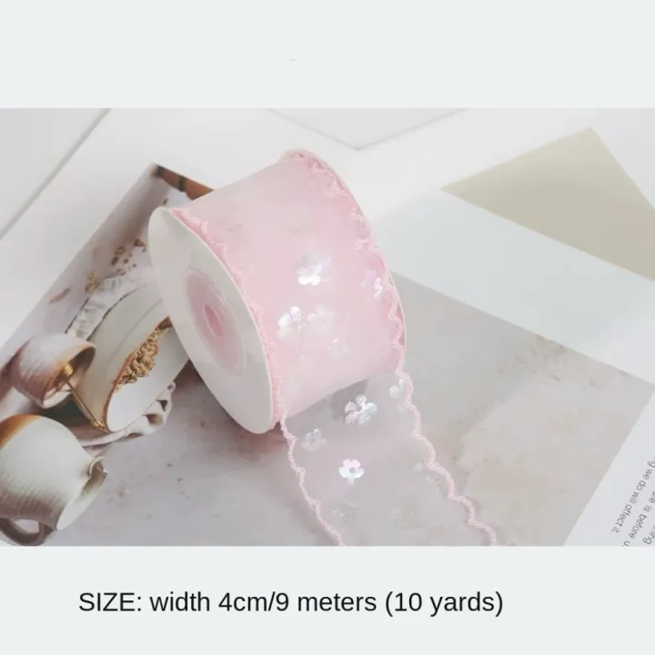 New%2010%20Yards%20Silk%20Ribbon%204cm%20Wave%20Edge%20Pleated%20s%20Packaging%20Material%20%20Wrapping%20Bouquets%20Chiffon%20Ribbon%20-%20Image%207