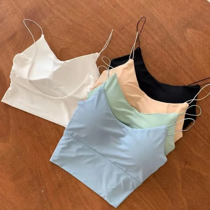 1pc%20Women%20%20Solid%20Color%20Camisole%20Ice%20Silk%20Tube%20Seamless%20Sports%20Tank%20Top%20Wireless%20Underwear%20Padded%20Bra%20Bralette%20Vest%20-%20Image%206