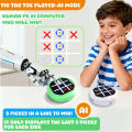 4-in-1 Electronic Tic Tac Toe Game: AI Battle, 2-Player Mode, Memory & Quick Hit Challenge | Game Console for Adults.