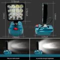 16 Beads LED Working Light Spotlight Portable Lamp Hand Lantern for Makita  14.4V 18V Li-ion Battery Cordless LED Flashlight. 