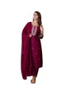Womens Cotton Blend Kurta With Pant Two Piece Embroidered Ethnic Suit Casual Traditional Wear. 