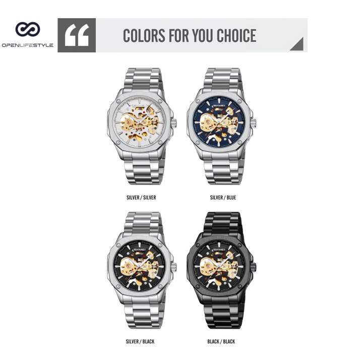 Skmei%209378%20Men%E2%80%99s%20Mechanical%20Wrist%20Watch%20Solid%20Stainless%20Steel%20Strap%20Automatic%20Minimalist%20Design%205mm%20Thick%20Luxury%20-%20Image%205