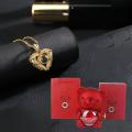 Heart 100 Languages Projection Pendant Necklaces With Cute Bear Rose Flower Gift Box 2024 New Festival Gifts Romantic Jewelry. 