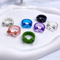 Fashion frog ring colorful resin ring personality animal cartoon cute finger ring. 