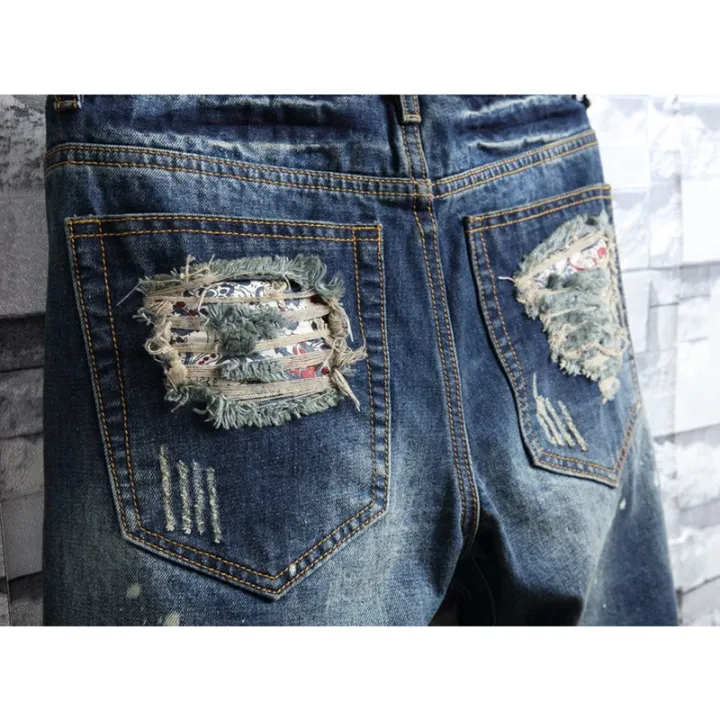 Summer%20Men's%20Knee-length%20Ripped%20Denim%20Shorts%20Hip-hop%20High%20Street%20Slim%20Straight%20Short%20Jeans%20Male%20Retro%20Fashion%20Casual%20Shorts%20-%20Image%205