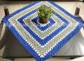 Crochet square doily table mat. 