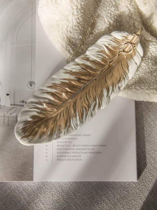 Feather Tray Concrete Trinket Jewelry Dish Elegant White Gold Home Decor Coaster, Christmas Birthday Gift Idea, Ring Holder Shelf Decoration