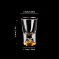 Luxury Crystal Glass Vodka Glass Sake Shochu Glass Bar Liqueur Double Bottom Gold Foil Glass Tea Cup High-end Gifts Hard Liquor. 
