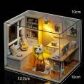 DIY Wooden Miniature DollHouse Leisurely Coffee Shop Dollhouses Scene Model  Doll House Assembly Model Toys For Kids Gifts. 