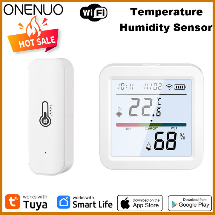 Tuya WIFI Temperature and Humidity Sensor Hygrometer Thermometer with/No LCD Display Indoor Support Alexa Assistant