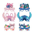 12pcs Disney Lilo & Stitch Party Decoration Paper Glasses Masks Photo Cosplay Props Children's Happy Birthday Party Supplies. 