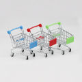 Children's Mini Simulation Shopping Cart Model Hand Cart Metal Model Storage Car Desktop Multifunction Storage Ornament Model. 