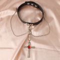 Athemis Rosario And Vampire Moka Akashiya Cosplay Necklace Cross Pendant Choker Adjustable For Halloween Christmas.