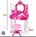 Little girls dressing tables set.Little girl pretend dressing table has light and sound function and comes with 21 pieces makeup set. Best toy gift in Pakistan.Get Pretend Vanity Table Toys Available From Toyzone.pk.This Girls Dressing Table Toy Establish. 