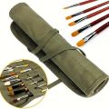 Painting Brushes Canvas Storage Bag, 22 Slots Watercolour and Gouache Brushes Calligraphy Brushes Storage Bag, Roll up Pen Bag.
