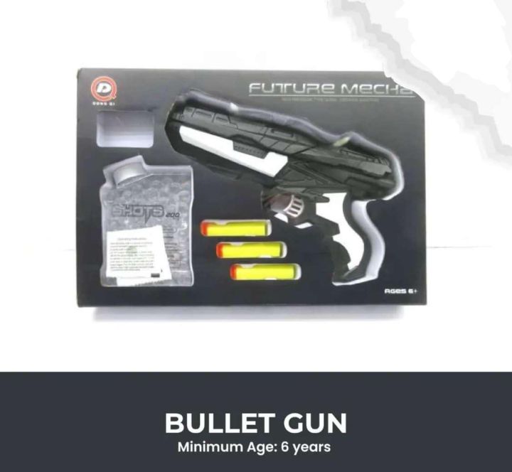 Soft bullet shooting gun for toy gun kids 2 in 1 water bubbles water crystal ball & with 3 bullets