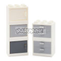 MARUMINE MOC City Street View Building Blocks Accessories 10PCS Cabinet Drawer Brick Model Parts Compatible with 92410 4533 4536. 