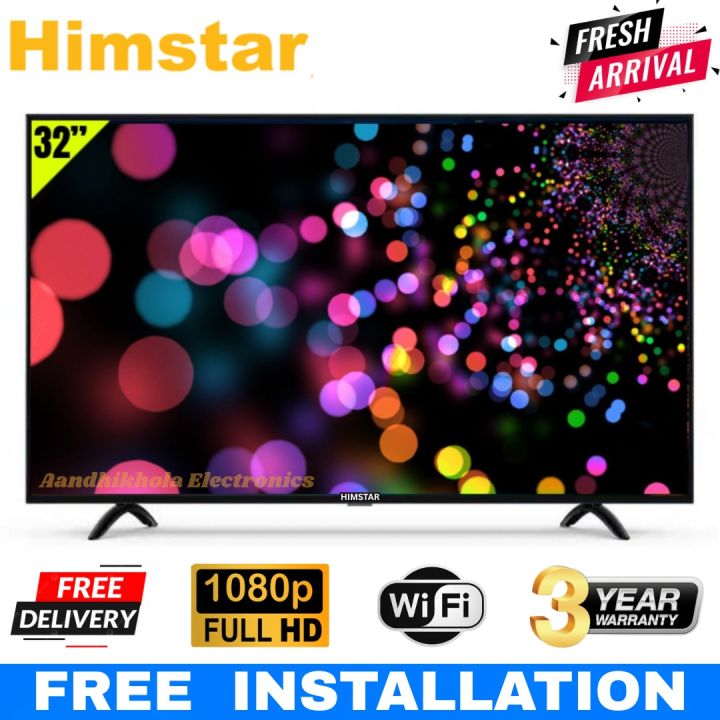 Himstar 32 Inch Full HD Smart LED TV = HT-32H2KSDJ/KK | Wi-Fi & Bluetooth | Android 14  | Frameless Design | Boom Sound | A+ Panel  | 1 Year Full + 2 Years Service Warranty