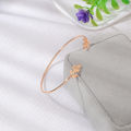 Minimalist Peach Heart Leaf Bracelet Versatile with Adjustable Opening Fashionable Hollow out Accessories. 