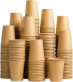 8 oz Kraft Paper Cups Disposable Paper Coffee Cups Hot/Cold Drinking Cup for Water Coffee Juice Unbleached Cups for Party Picnic. 
